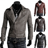 Jaqueta em Couro PU com Design em Zipper