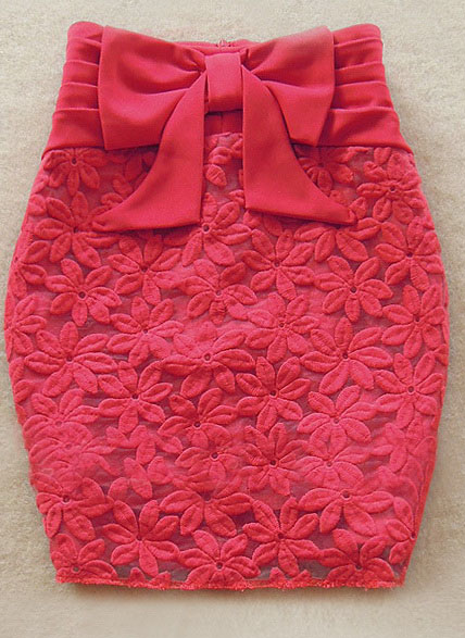 Elegante Saia Bordada Ladylie com Elástico na Cintura
