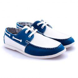 Elegante Tênis Lace Up Com emendas em Cores Harmoniosas